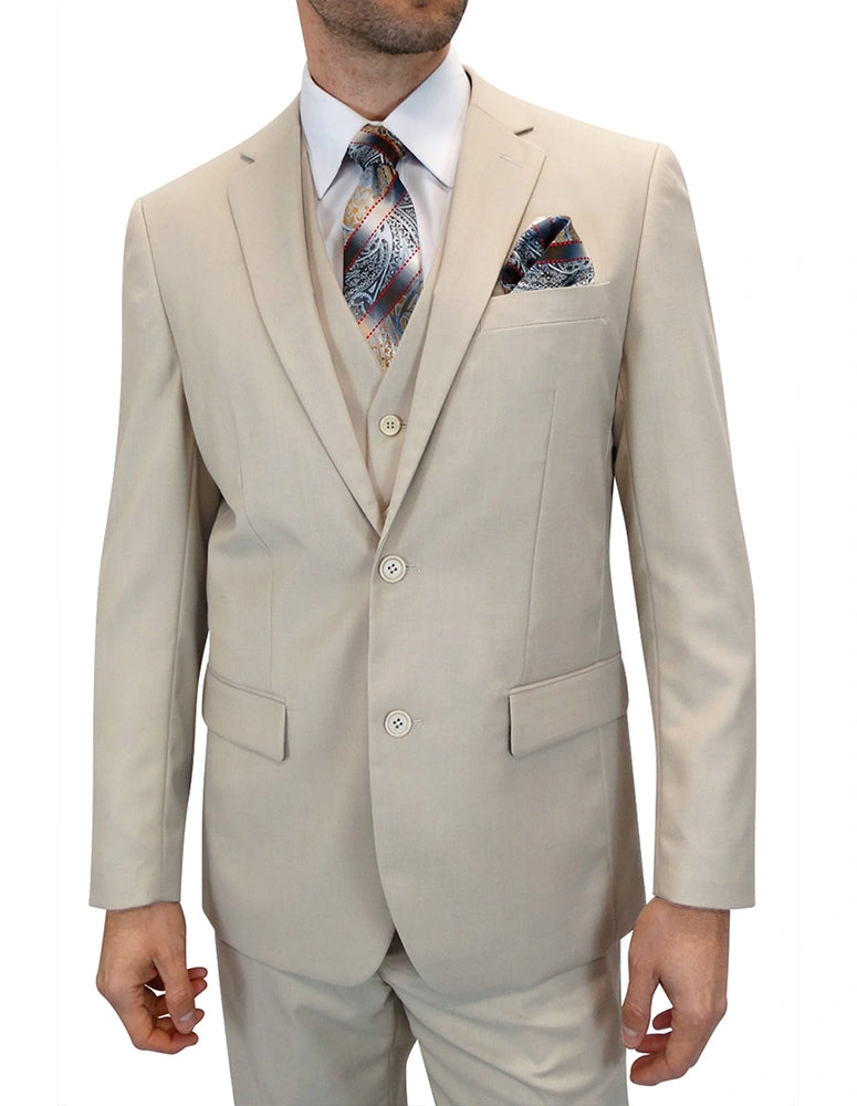 Tan Suit Upgrade: Get the Look. Tailored Fit 3-Piece. TS2V Ready. Classic Tan Style.